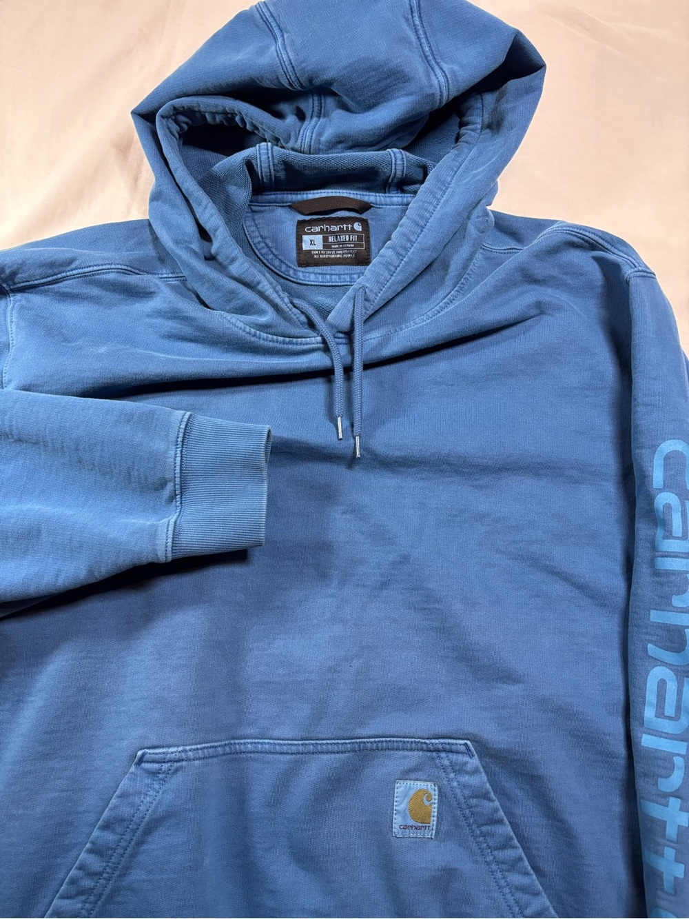 Carhartt Men's Relaxed Full Blue Hoodie Vintage Size Xl  No Stains